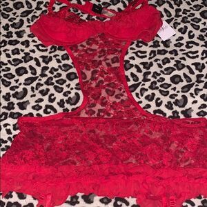 Red lace lingerie  